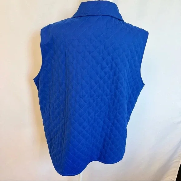 Drapers & Damons Blue Quilted Lined Button Down Collared Vest Womens Size 1X - Picture 8 of 12